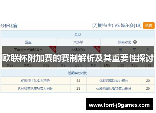 欧联杯附加赛的赛制解析及其重要性探讨 欧联杯附加赛的赛制解析及其重要性探讨